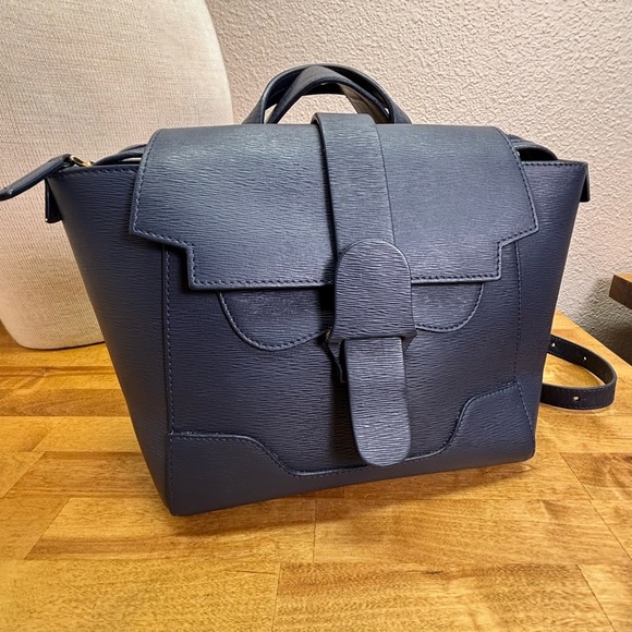 Senreve Mini Maestra Navy Mimosa Leather Convertible Bag main image 11